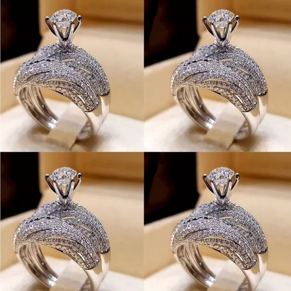 Women's 2PC Bridal Set Diamond Engagement Ring Set - Picture 3 of 6